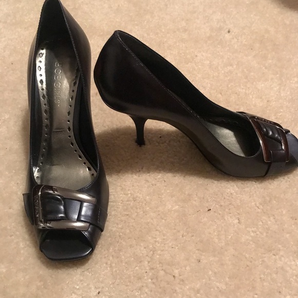 Beautiful navy blue peep toe shoes - Picture 2 of 5